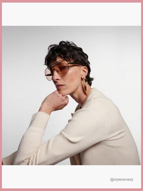 Retro Oversized Aviator Sunglasses Gold Frame Metal UV400 Protection main image 5